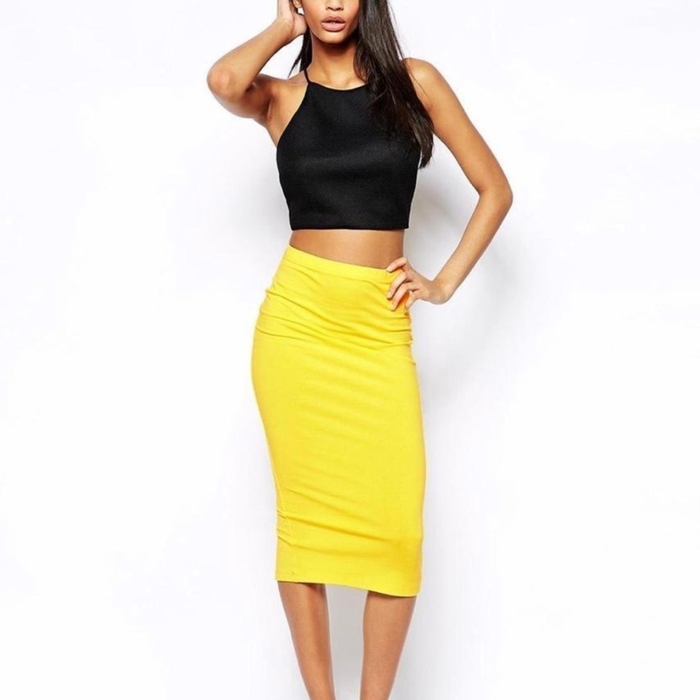 ASOS Yellow Pencil Skirt